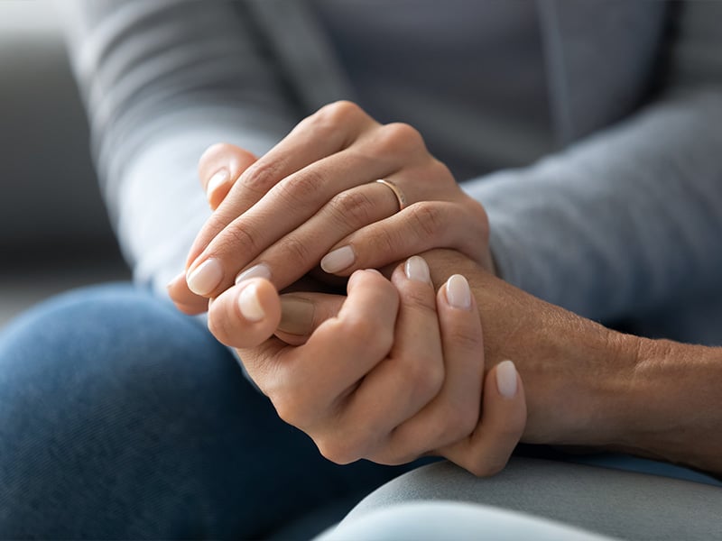 Closeup Caring Adult Daughter