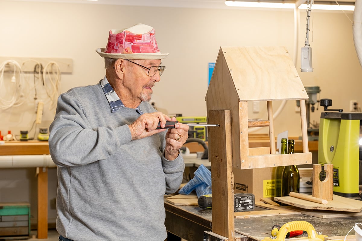 working in a Ryman resident workshop