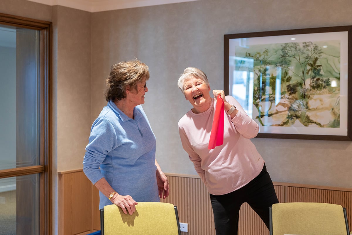 Exercising with friends can be about fun and community as well as fitness. 