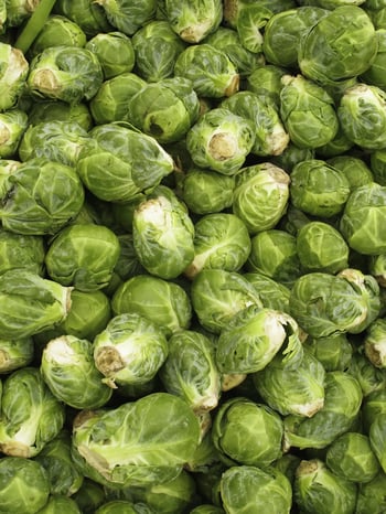 Brussels sprouts in abundance at farmers market