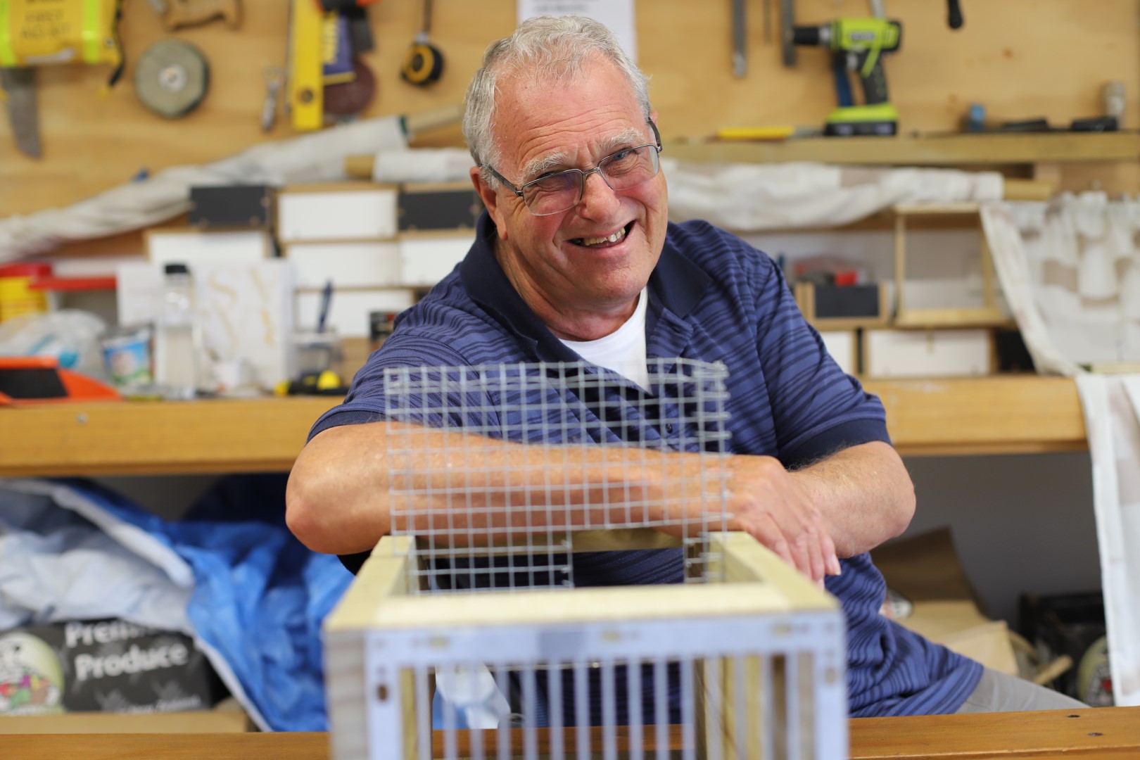 Residents make pest traps in the workshop