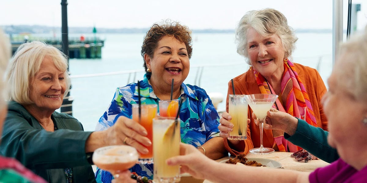 Residents at our retirement village enjoying drinks together